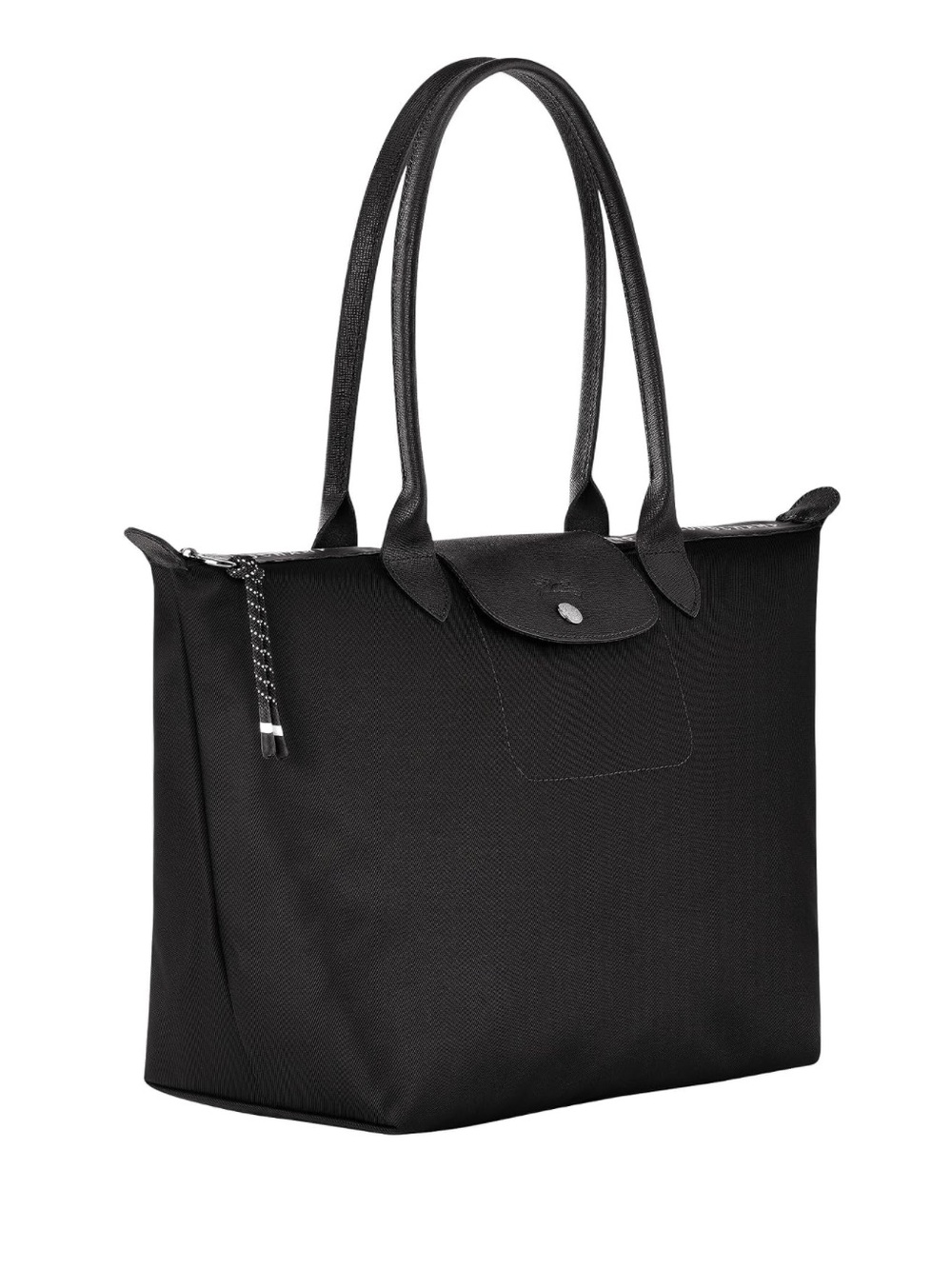 Longchamp Black Nylon Tote with Leather Handles - Picture 2 of 10